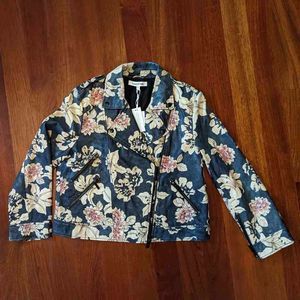 Elizabeth and James lamb leather jacket, floral XL